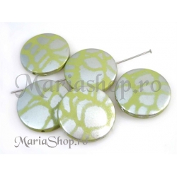 Margele acril verde-argintiu pastila 5b